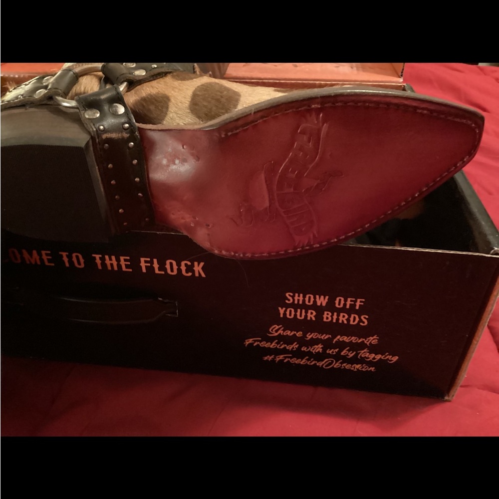 Freebird Lusitano Leopard Western Ponyhair Boots **New*** - Picture 5 of 6